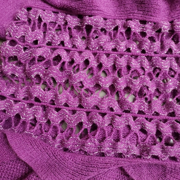 Purple Knit Ruffle Shawlette | Collection Eighteen - Picture 3 of 3